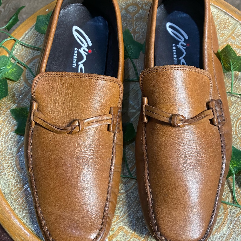 Choes s Gino Cherruti Slide On Brown Loafers. Size 6  mocasín Shoes - Picture 9 of 14